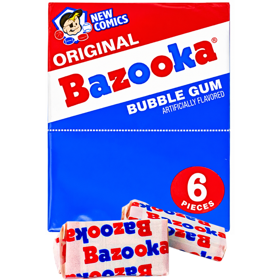 Bazooka Throwback Original Bubble Gum - 6 pieces
