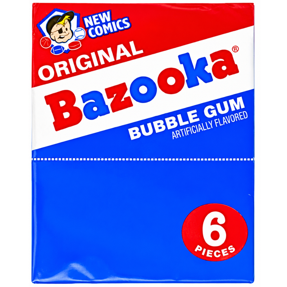 Bazooka Throwback Original Bubble Gum - 6 pieces