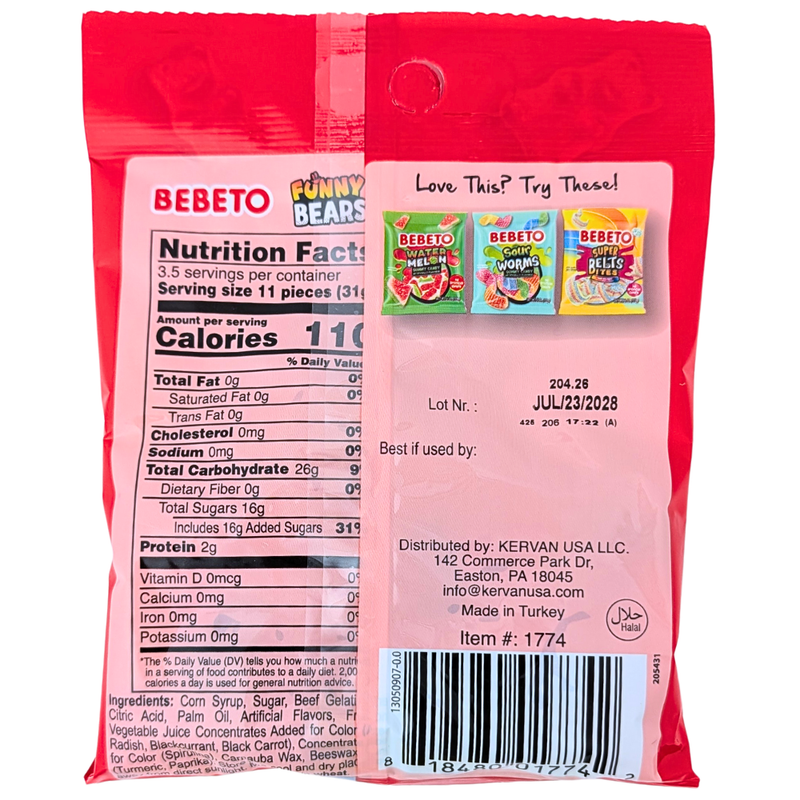 Bebeto Funny Bears Gummy - 4oz