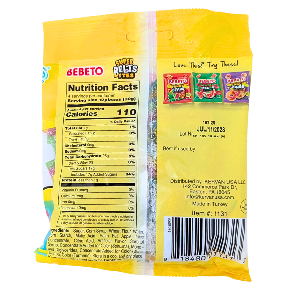 Bebeto Super Belts Bites - 4oz