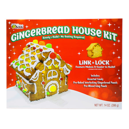 Bee Gingerbread House Kit - 14oz - Bee Gingerbread House Kit - Christmas Gingerbread Decorating - Festive Gingerbread Creations - Holiday Baking Kit - Christmas Memory-Making - Easy Gingerbread House - Colourful Candy Decorations - Gingerbread House Decorating Fun - Christmas Candy - Christmas Treats