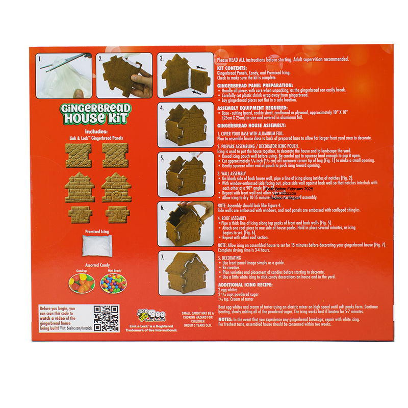 Bee Gingerbread House Kit - 14oz Nutrition Facts Ingredients - Bee Gingerbread House Kit - Christmas Gingerbread Decorating - Festive Gingerbread Creations - Holiday Baking Kit - Christmas Memory-Making - Easy Gingerbread House - Colourful Candy Decorations - Gingerbread House Decorating Fun - Christmas Candy - Christmas Treats