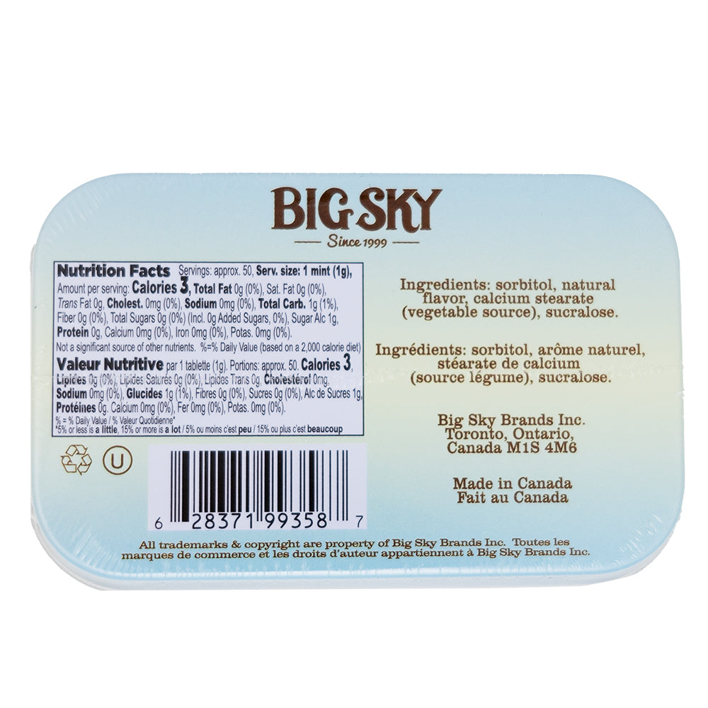 Big Sky Mints Marshmallow - 50g  Nutrition Facts Ingredients
