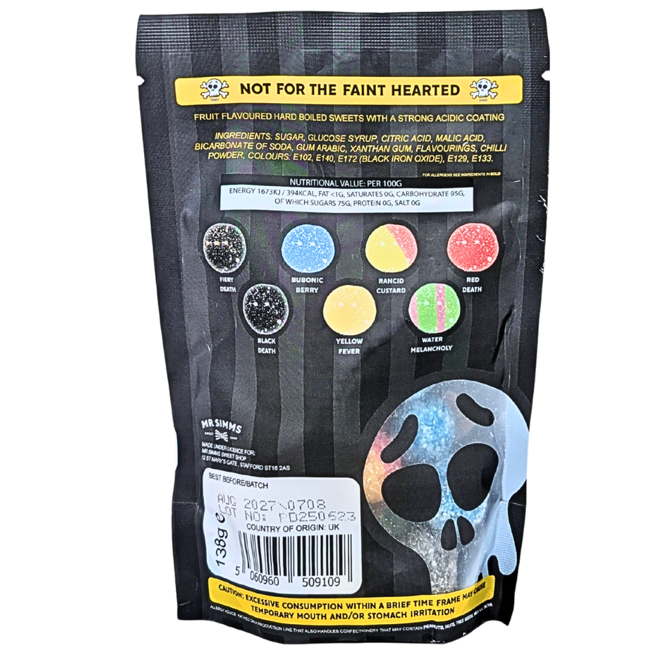 Black Death Ultra Sour Simms Sours (UK) - 138g