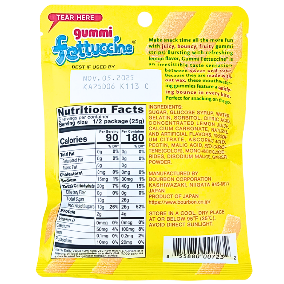 Bourbon Gummi Fettuccine Lemon (Japan) - 50g