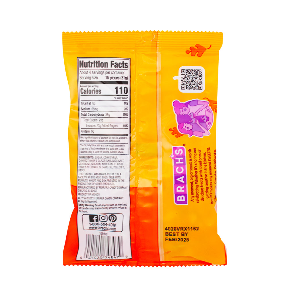 Brach's Candy Corn Peg Bag - 4.2oz  Nutrition Facts Ingredients - Candy Corn - Candy Corn Candy - Halloween Bag - Brach’s - Peg Bag - Candy Corn Peg Bag