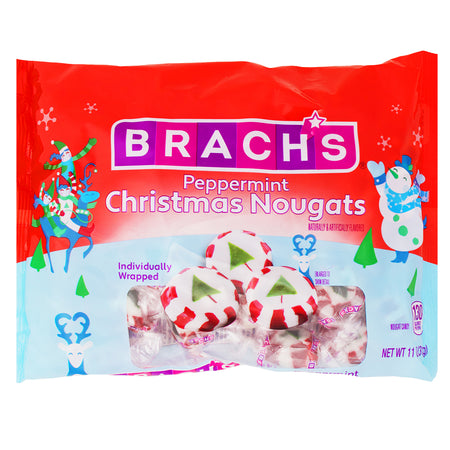 Christmas Brach's Peppermint Christmas Nougat - 11oz - Brach's Peppermint Nougat - Christmas Candy Delights - Festive Nougat Treats - Holiday Confections - Peppermint Flavoured Sweets - Seasonal Candy Joy