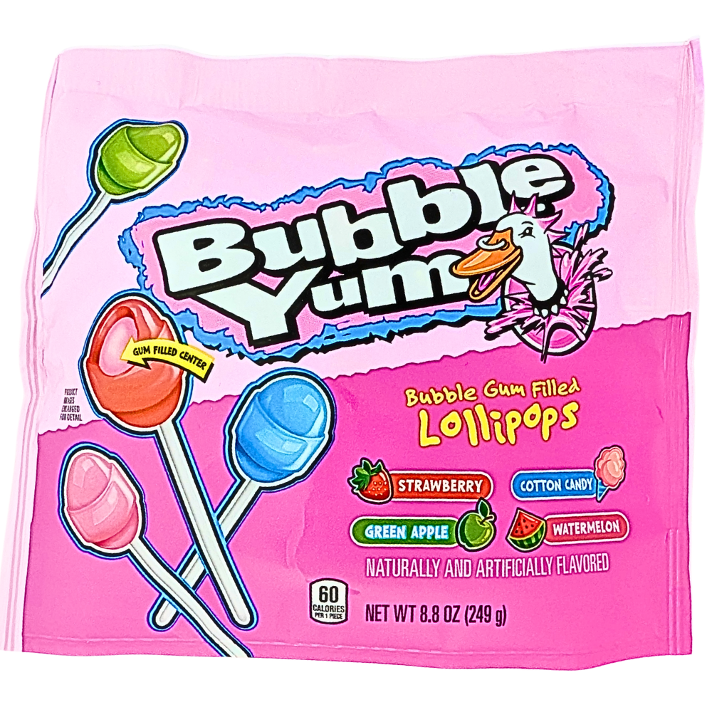 Bubble Yum Bubble Gum Filled Lollipops - 8.8oz