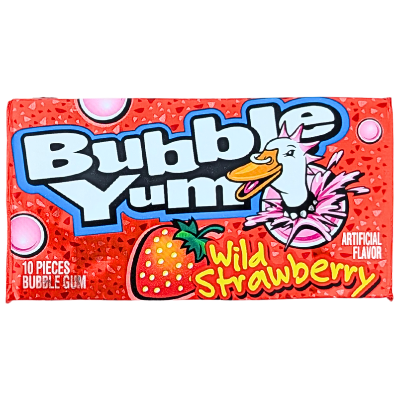 Bubble Yum Wild Strawberry Bubble Gum - 10pc