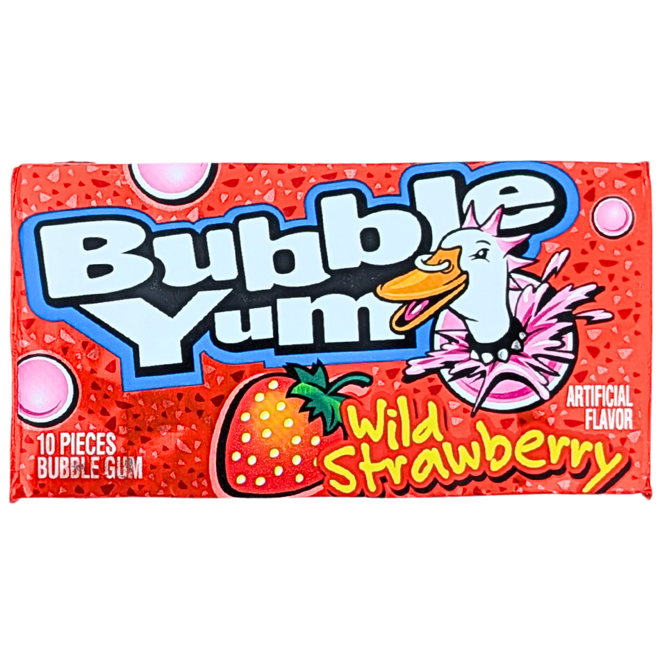 Bubble Yum Wild Strawberry Bubble Gum - 10pc
