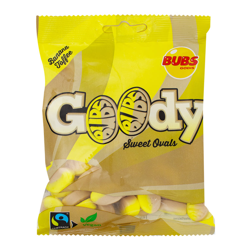 Bubs Goody Banana Toffee Ovals - 90g - Bubs - Bubs Candy - Swedish Candy - Swedish Gummies - Bubs Banana Toffee - Bubs Gummies - Bubs Gummy