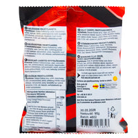 Bubs Raspberry Licorice Skulls (Sweden) - 90g   Nutrition Facts Ingredients - Bubs - Bubs Candy - Swedish Candy - Swedish Gummy - Swedish Gummies - Bubs Gummies