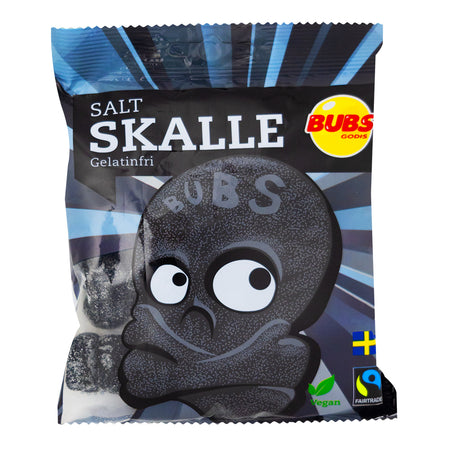 Bubs Salty Licorice Skulls (Sweden) - 90g