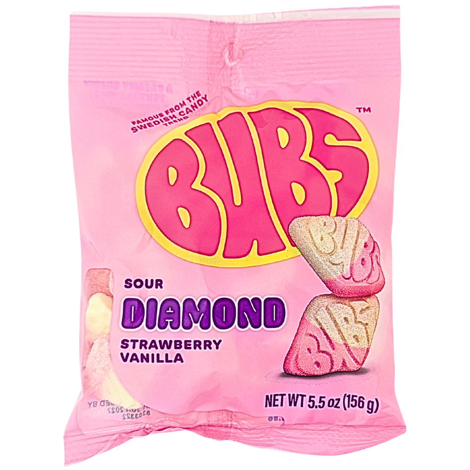 Bubs Sour Diamond Strawberry & Vanilla - 5.5oz