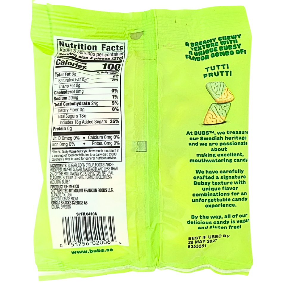 Bubs Sour Diamond Tutti Frutti - 5.5oz