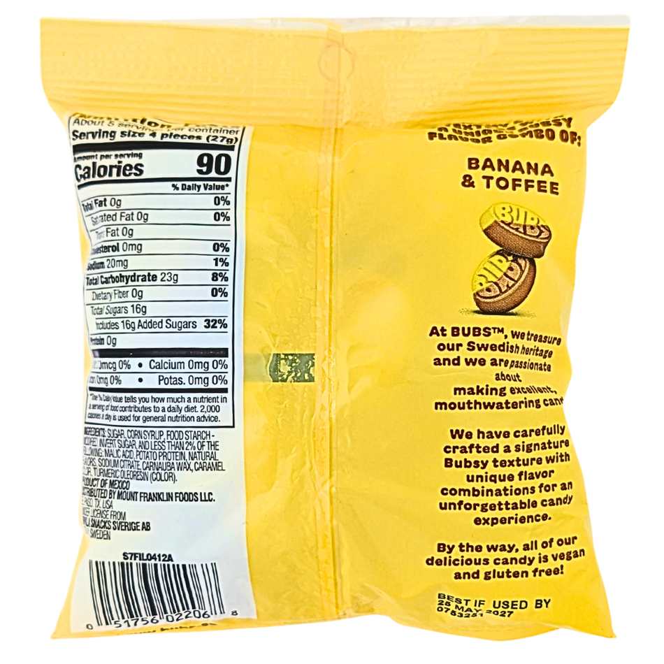 Bubs Sweet Ovals Banana Toffee - 5.5oz