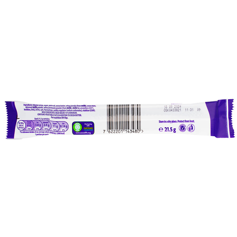 Cadbury Curly Wurly (UK) - 21.5g  Nutrition Facts Ingredients