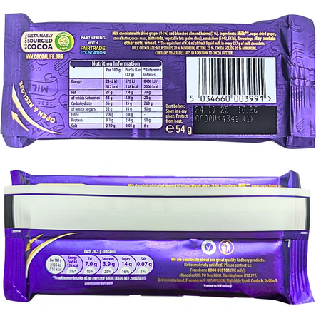 Cadbury Dairy Milk Fruit & Nut (Ireland) - 54g