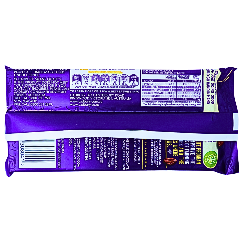 Dairy Milk Honeycomb & Peanut (Aus) - 100g