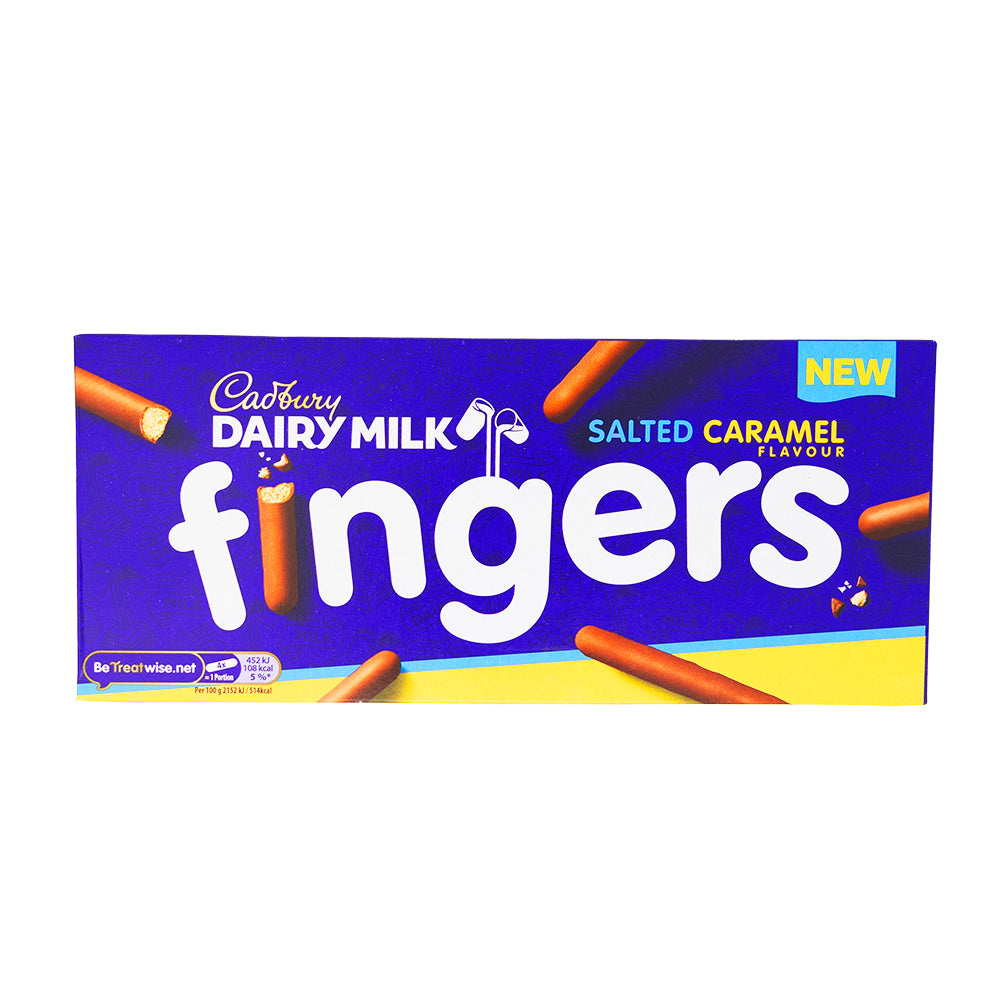 Cadbury Fingers Salted Caramel (UK)- 114g - Cadbury - Cadbury Chocolate - Cadbury Fingers Salted Caramel - UK Chocolate - British Chocolate - Cadbury Fingers - Salted Caramel