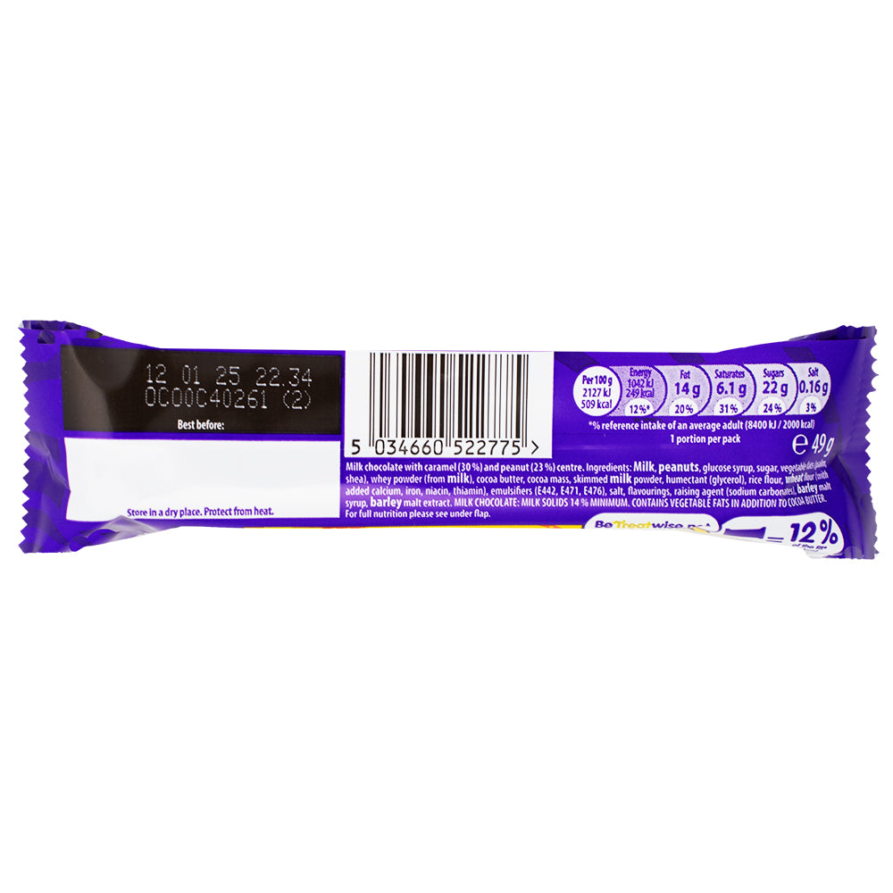 Cadbury Starbar (UK) - 49g  Nutrition Facts Ingredients