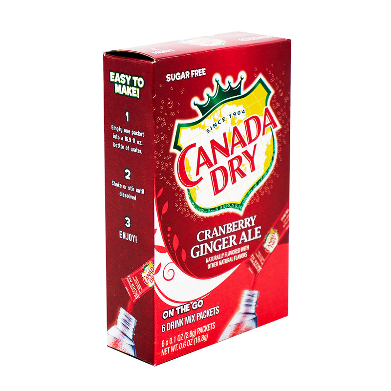 Canada Dry Cranberry Ginger Ale Singles to Go - 6 Pack - Singles to Go - Powder Drink - Powdered Drink - Drink Mix - Canada Dry - Ginger Ale - Canada Dry Ginger Ale - Cranberry Drink