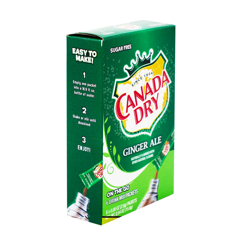 Canada Dry Ginger Ale Singles to Go  - 6 Pack - Singles to Go - Powder Drink - Powdered Drink - Drink Mix - Canada Dry - Ginger Ale - Canada Dry Ginger Ale