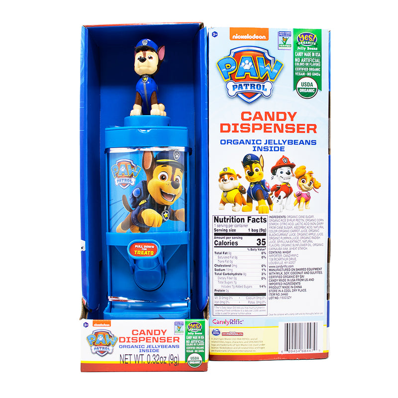 Paw Patrol Dispencer - .32oz Nutrition Facts Ingredients - Paw Patrol Dispenser - Paw Patrol candy - Candy dispenser