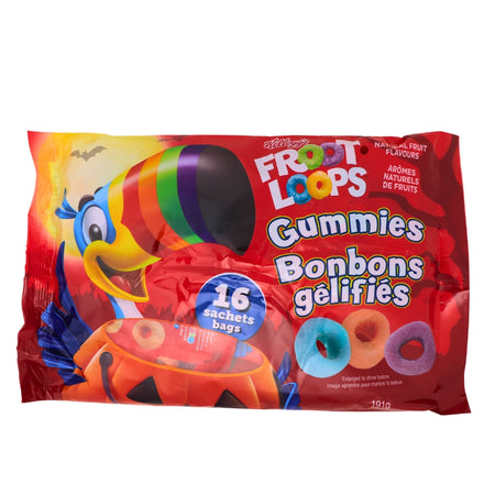 Froot Loops Gummies 16ct - 191g - Froot Loops Gummies - Burst of Fruity Joy - Chewy Bite-Sized - Snack Time Adventure - Happy Dance Gummies - Colourful Snacking - Bold Flavours - Fruity Awesomeness - Gummy Greatness - Rainbow of Fun