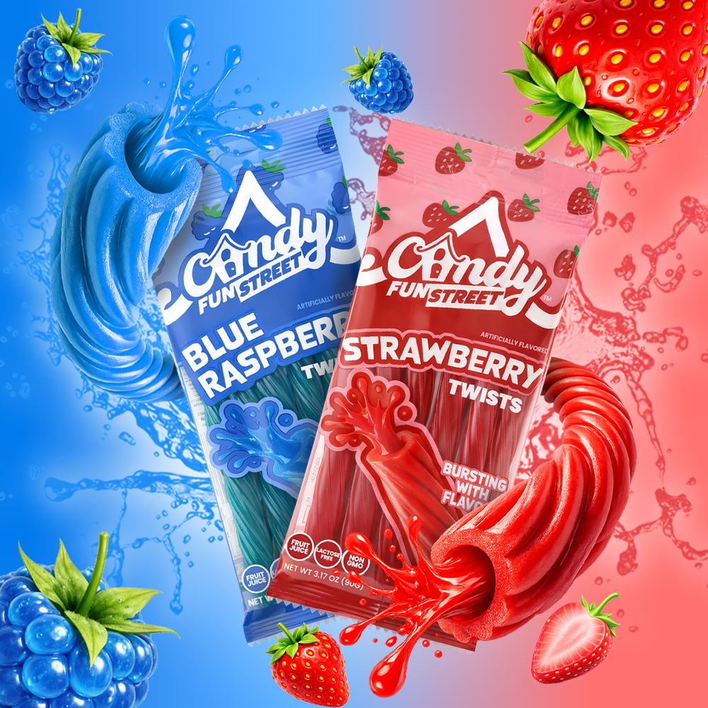 Candy Fun Street Berry Twists Duo – Blue Raspberry & Strawberry