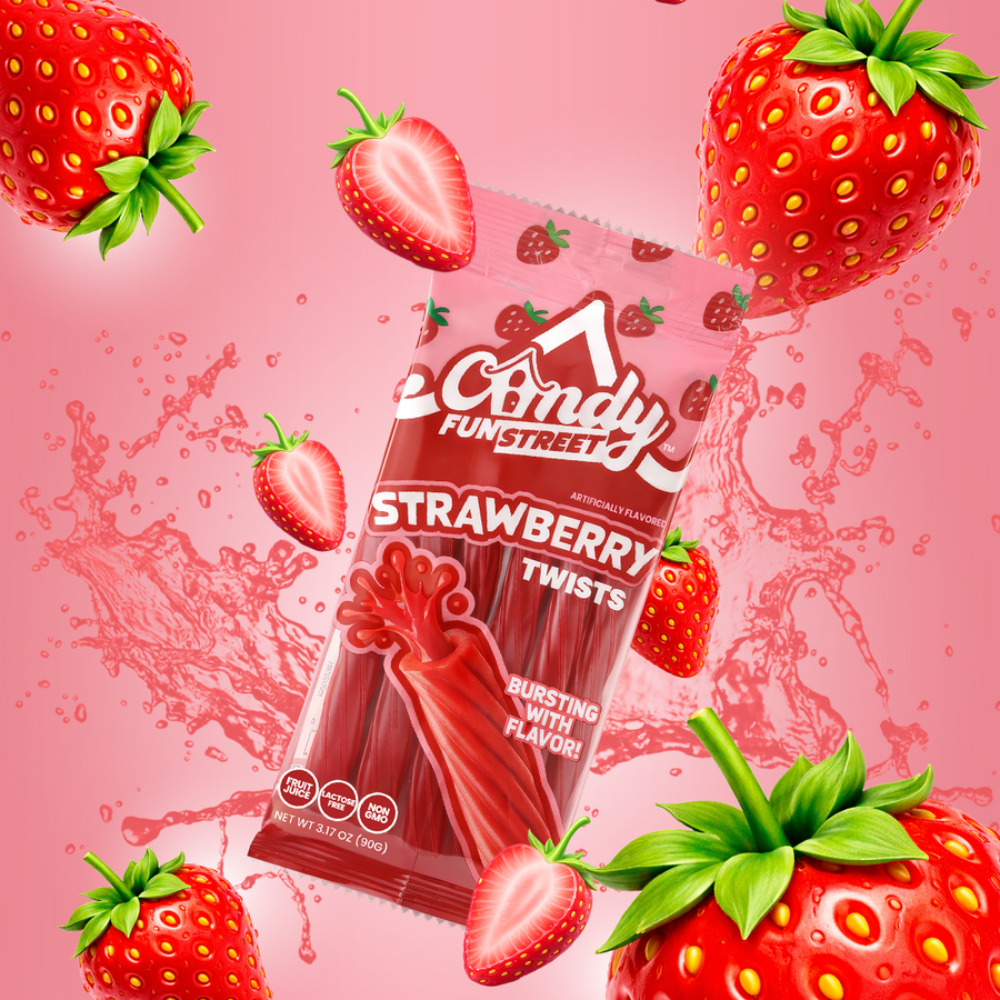 Candy Fun Street Strawberry Twists - 3.17oz