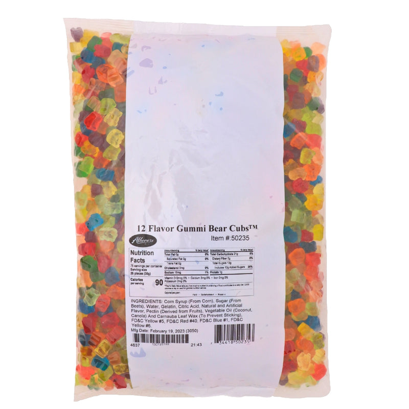 Albanese Gummi 12 Flavour Bear Cubs - 5lbs Nutrition Facts Ingredients