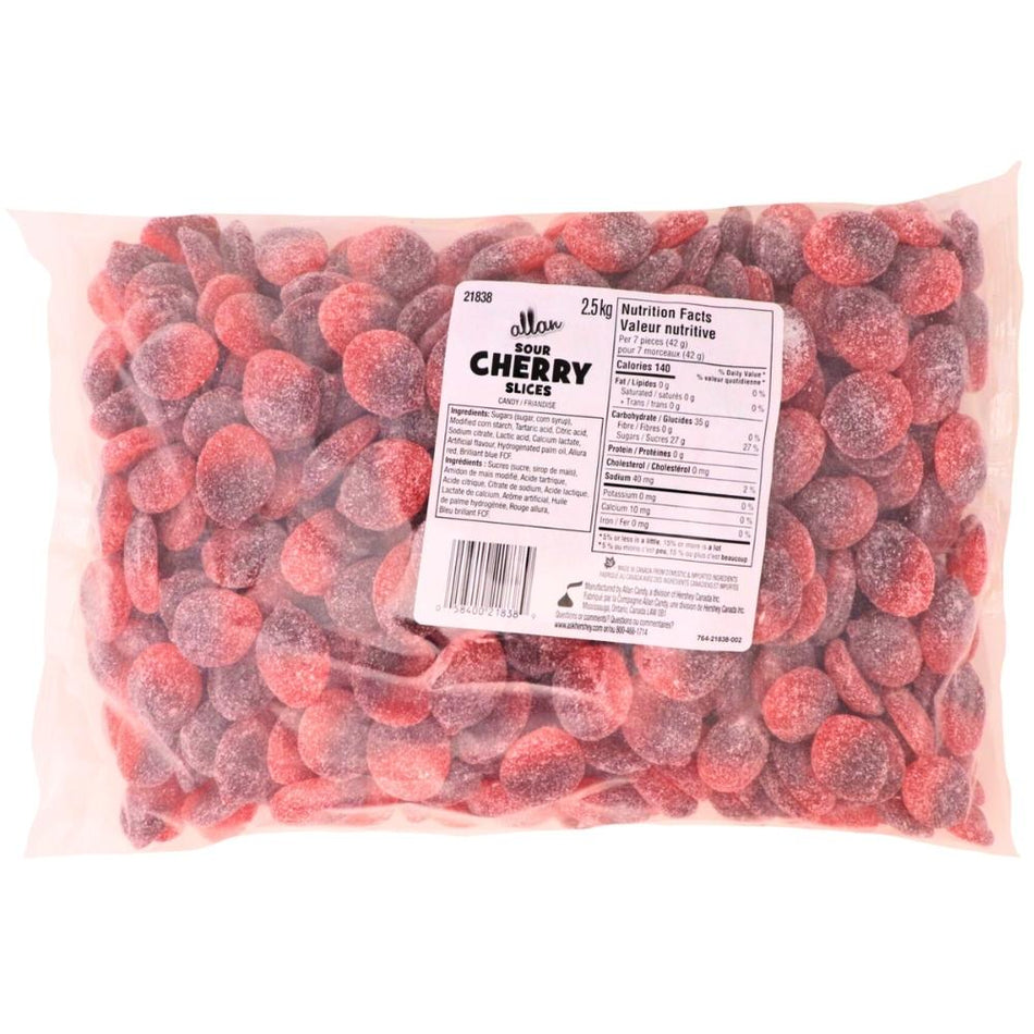 Allan Sour Cherry Slices Bulk Candy - 2.5kg Nutrition Facts - Ingredients