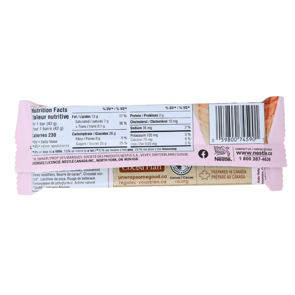 Aero Strawberry Scoop - 42g Nutrition Facts Ingredients