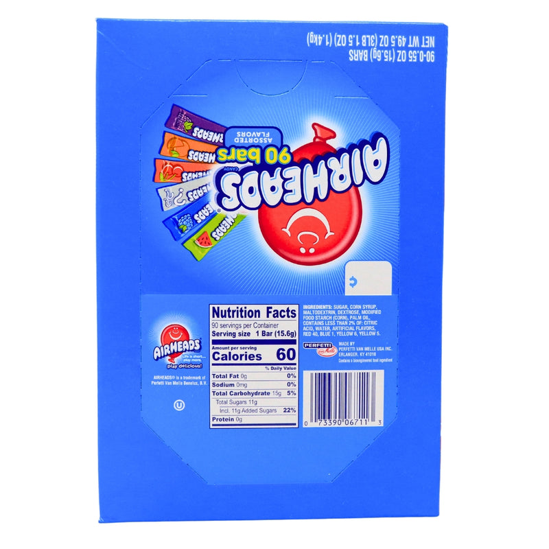 Airheads Candy Variety Pack - 90CT - Nutrition Facts - Ingredients
