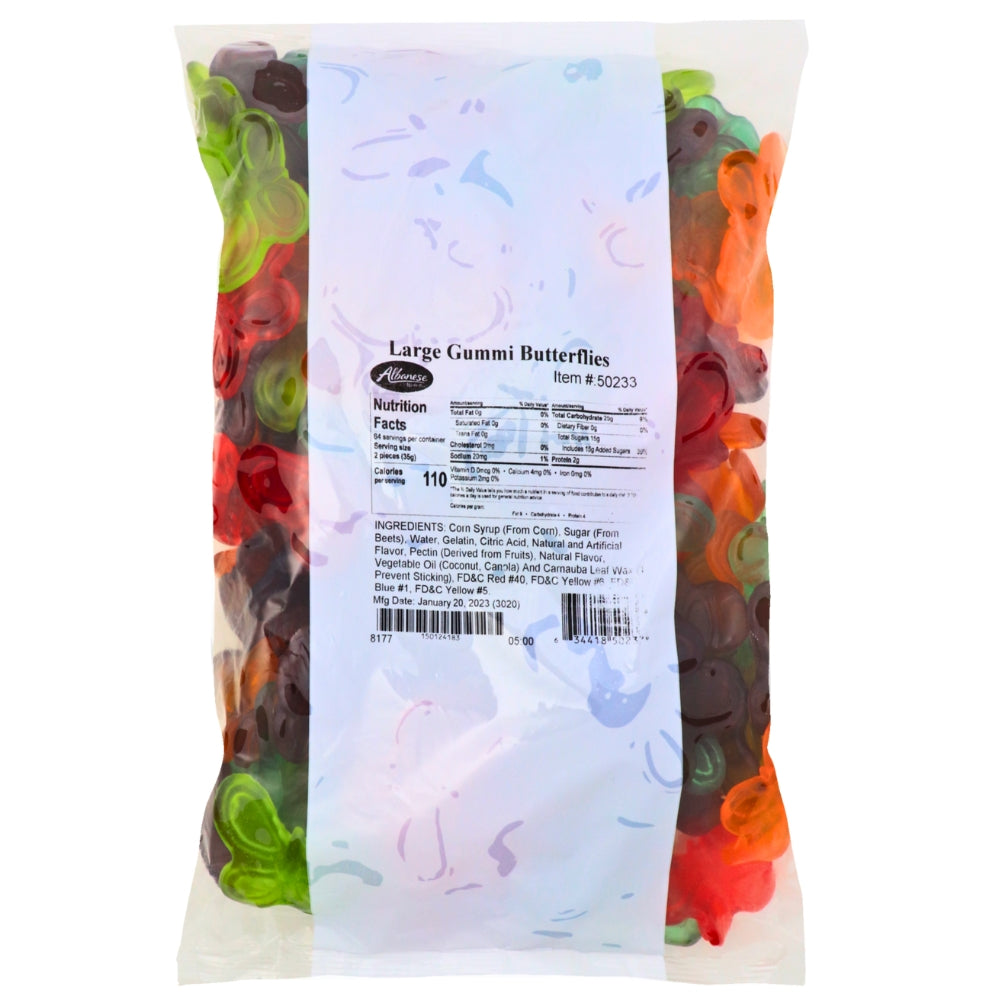 Albanese Large Butterflies Gummi Candy Nutrition Facts - Ingredients
