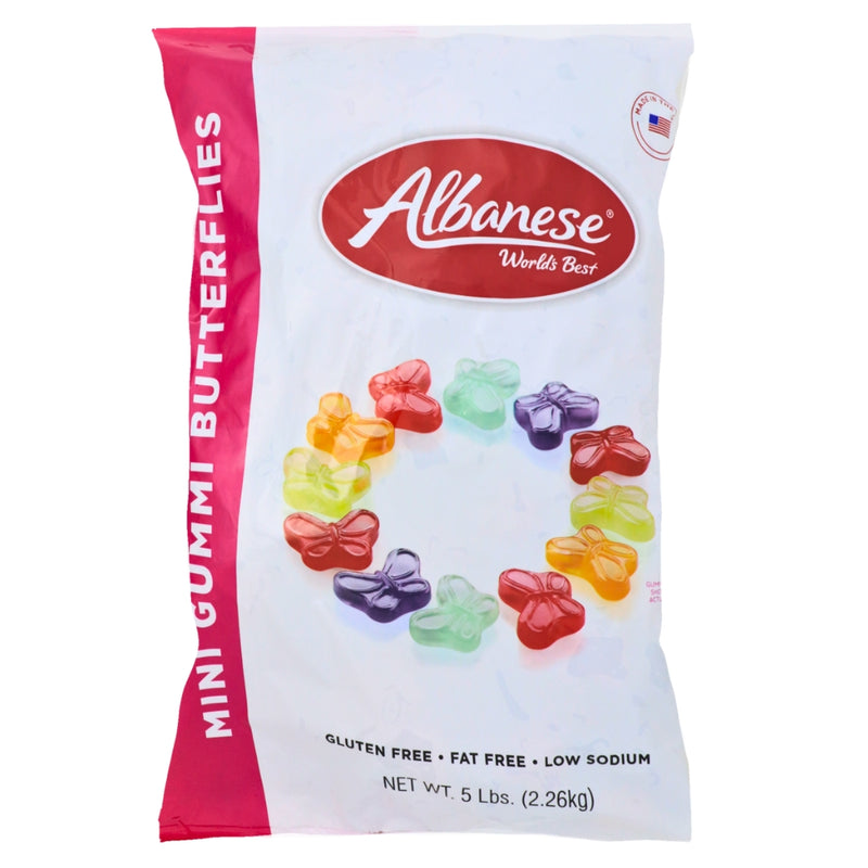 Albanese Mini Butterflies Gummi Candy Bulk fat free nut free dairy free gluten free kosher