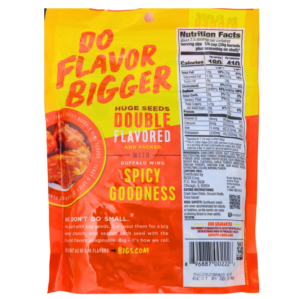 Bigs Buffalo Wing Flavour Sunflower Seeds152 g Candy Funhouse CA
