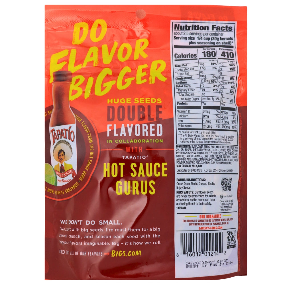 Big's Chile Limon Sunflower Seeds - 152 g Nutrition Facts Ingredients
