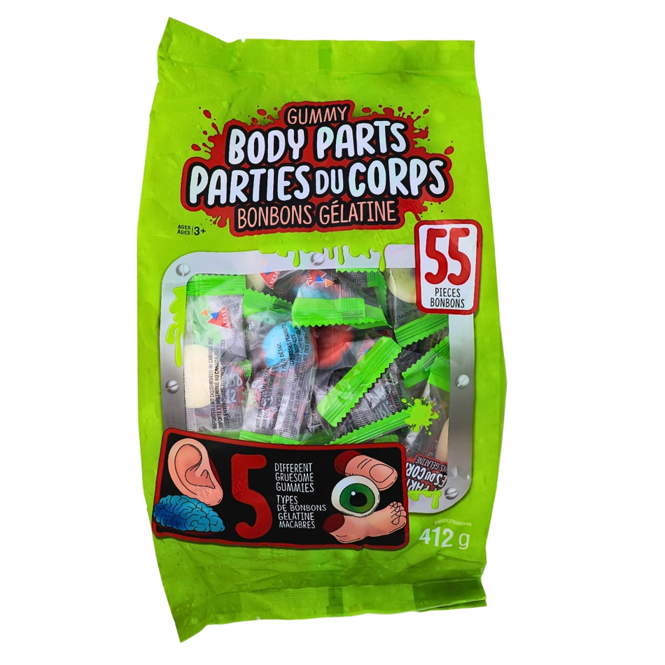 Gummy Body Parts 55ct - 412g - Gummy Body Parts 55ct - Anatomy of Sweetness - Terrifyingly Tasty - Gory Gourmet Fun - Disturbingly Delicious - Halloween Candy - Bold Flavours - Spooky Treats - Candy Display - Creepy Cravings