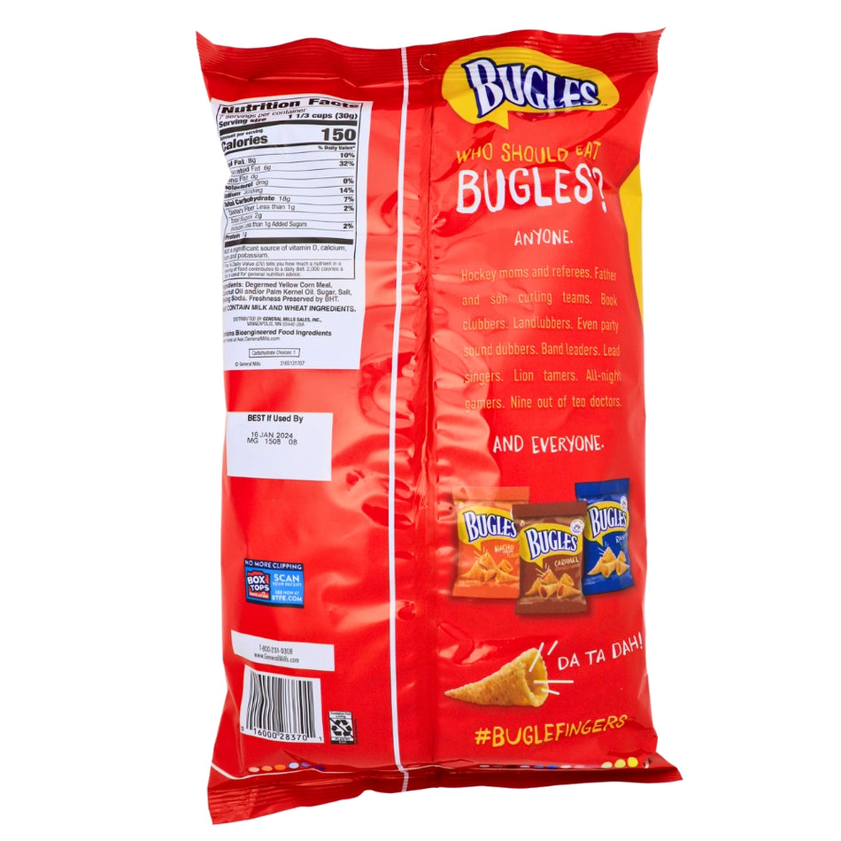 Bugles Original - 213g Nutrition Facts Ingredients