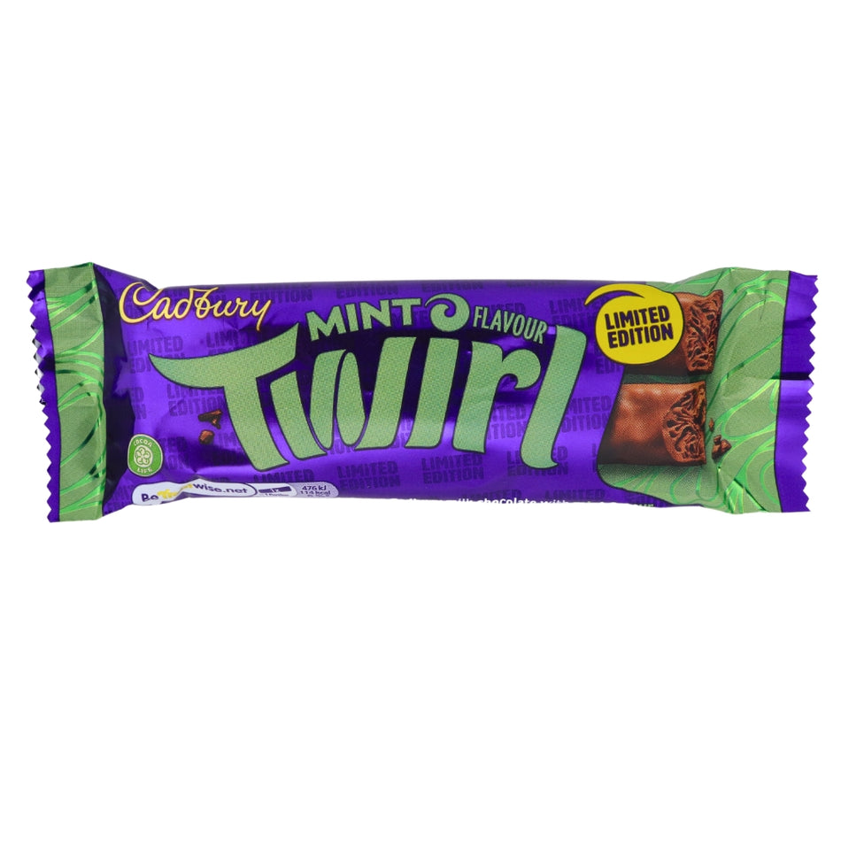 Cadbury Twirl Mint - 43g - British Chocolate Bar - Cadbury Chocolate Bar - Mint Chocolate - Twirl Chocolate Bar