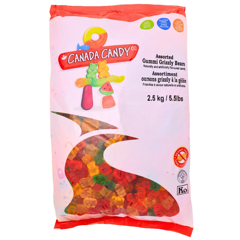 Assorted Gummi Grizzly Bears Candy Canada Candy Co. - Bulk Colour_Assorted Gluten Free Gummy Gummy Bears