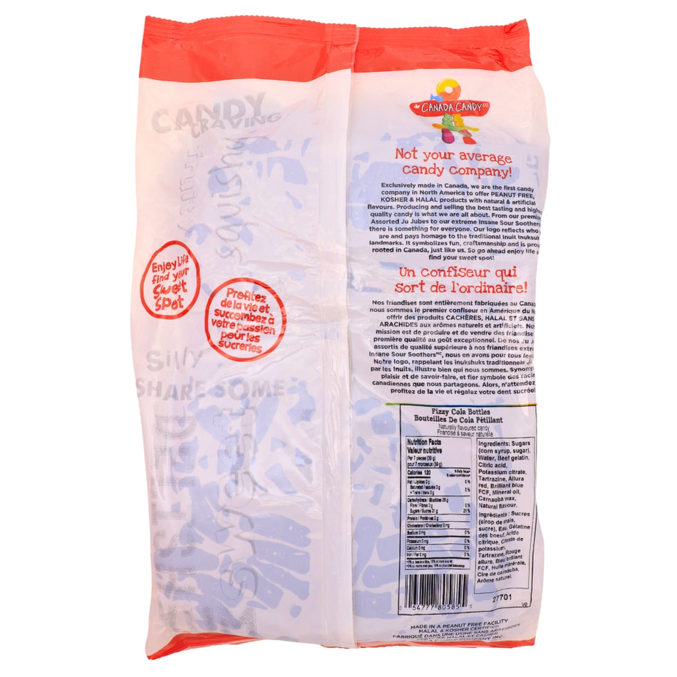 CCC Fizzy Cola Bottles Candy - 2.5kg Bulk Candy - Halal Candy- Kosher Candy - Canadian Candy Nutrient Facts - Ingredients