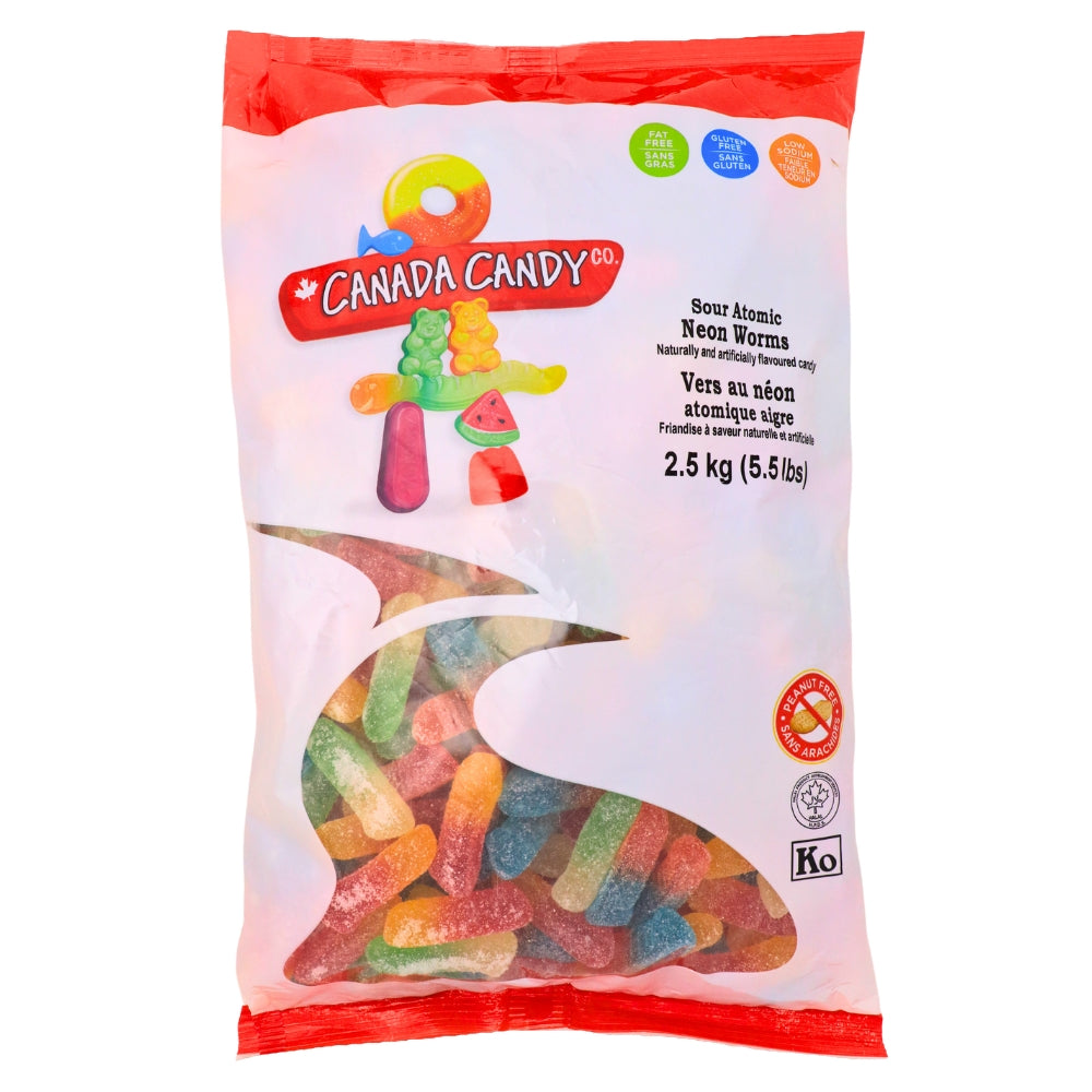 CCC Sour Atomic Neon Worms Gummy Candy - 2kg Halal