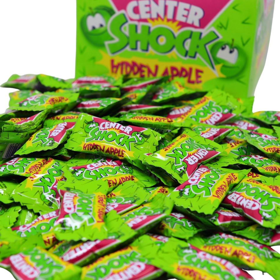 Center Shock Hidden Apple - Center Shock Hidden Apple - Extreme sour candy - Hidden flavour chewy candy - Shockingly sour treats - Tangy apple candy - Sourlicious adventure - Bulk sour candies - Intense sour experience - Jaw-dropping candy - 100ct sour candy pack - Center Shock Candy - Apple Candy - Sour Candy - Gum - Chewing Gum