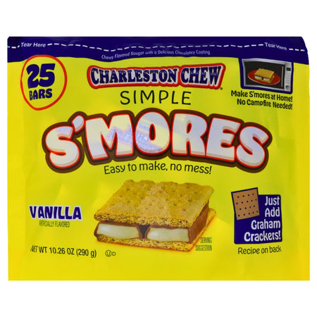 Charleston Chew Simple Smores Vanilla - 290g - Charleston Chew Candy - S'mores - S'mores Candy