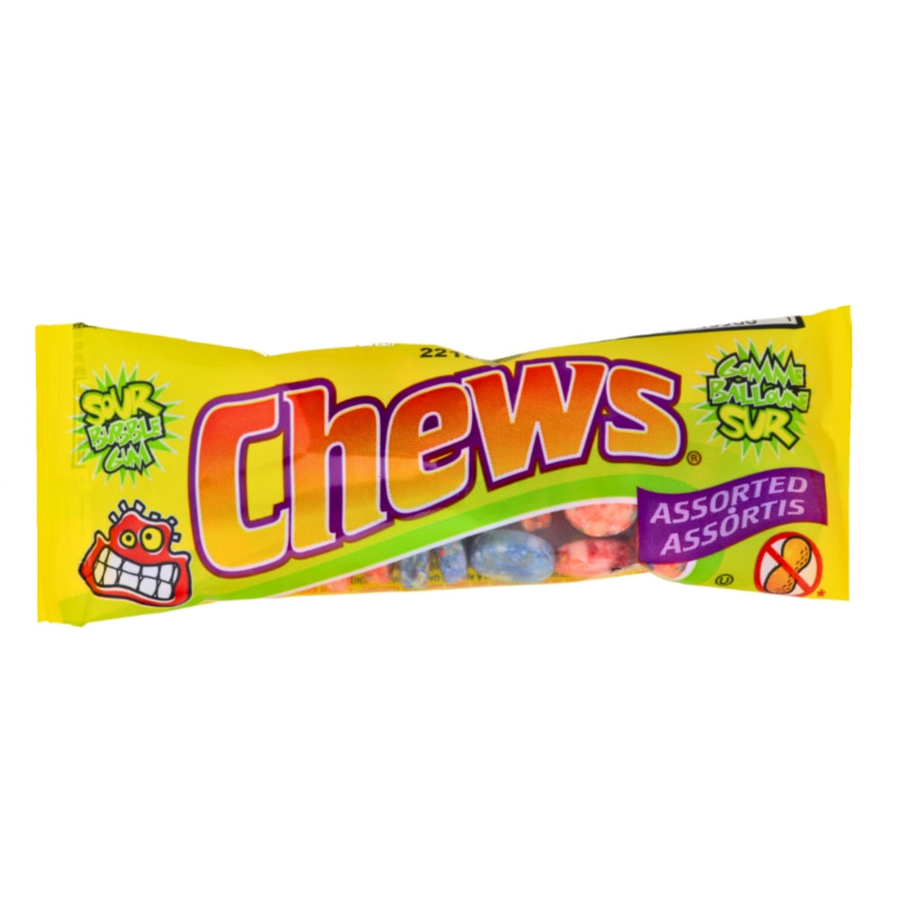 Chews Assorted Sour Bubble Gum - 50g