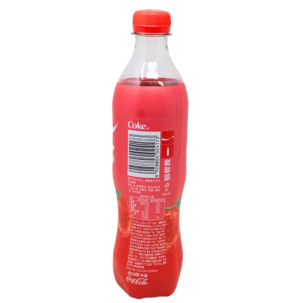 Coca Cola Strawberry (China) - 500mL Nutrition Facts Ingredients - Coca-Cola Strawberry China - Symphony of Fizz - Berry Bliss - Cola and Strawberry - Fruity Paradise - Refreshing Journey - Strawberry Magic - Classic Cola - Twist on the Classic - Succulent Berries