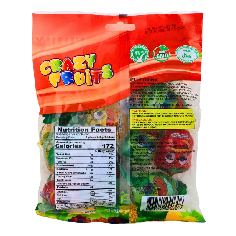 Fruix Crazy Fruits Jellies - 272g Nutrition Facts Ingredients - Jellies - Jelly Candy - Fruity Candy - Fruit Candy - Fruit Jellies - Fruit Gummies - Fruit Gummy - Gummies - Gummy - Gummy Candy